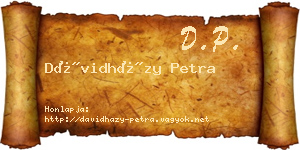 Dávidházy Petra névjegykártya