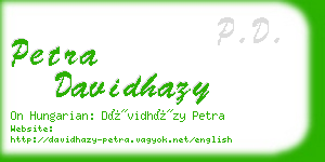 petra davidhazy business card